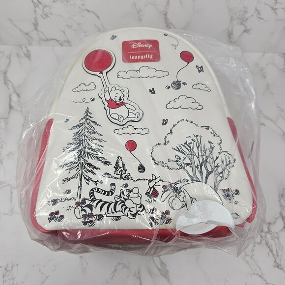 NWT Loungefly Disney Winnie The Pooh Balloons Mini Backpack - Picture 1 of 6